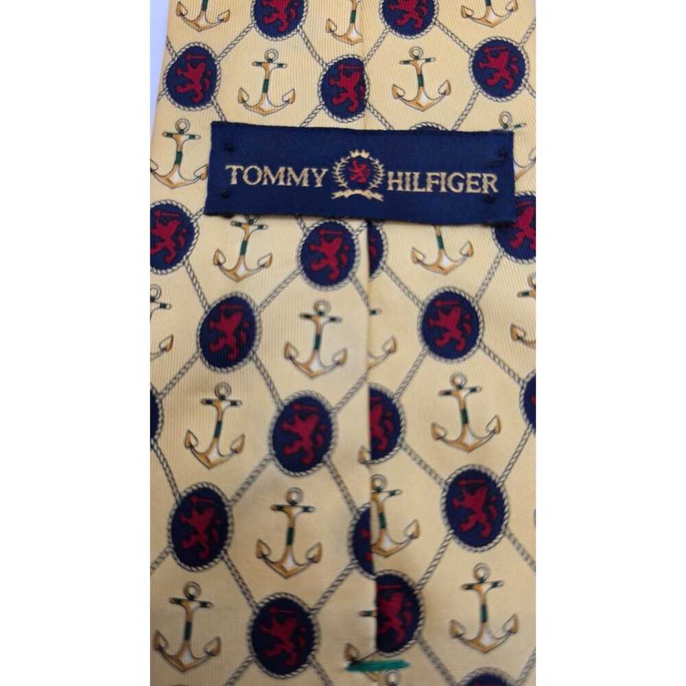 Tommy Hilfiger 100% Italian Silk Tie Anchor Print - Picture 4 of 7